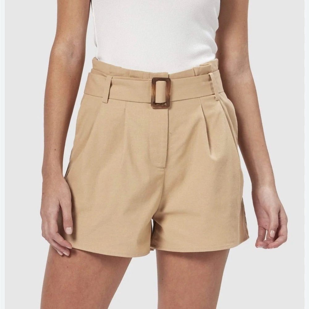 Tan Charlie Holiday High-Waisted Women Shorts